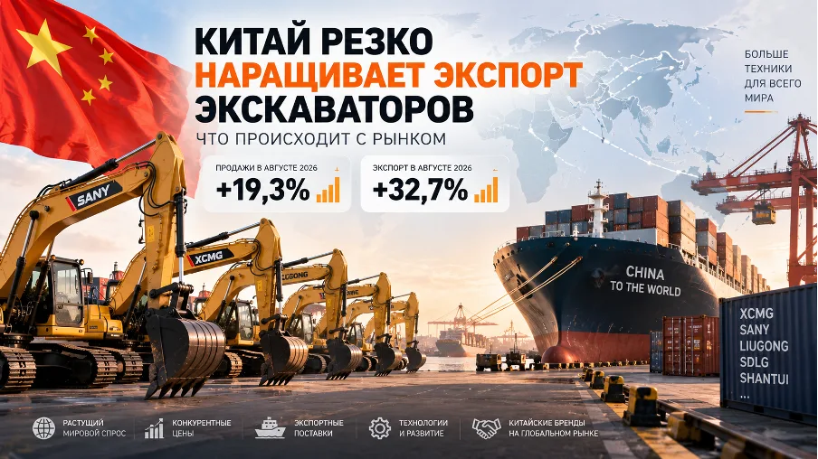 Китай резко наращивает экспорт экскаваторов: что происходит с рынком